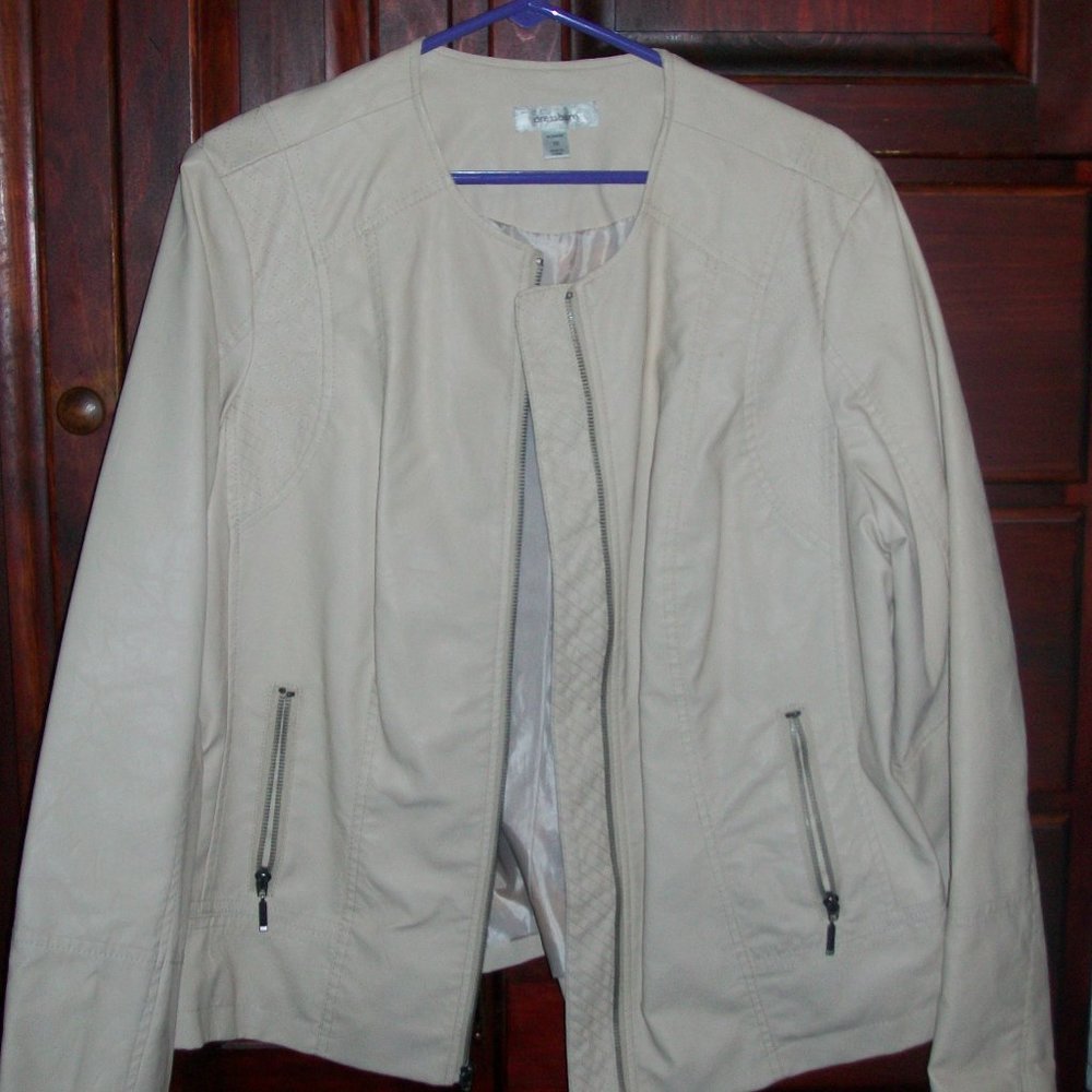 Faux Leather Cream Jacket